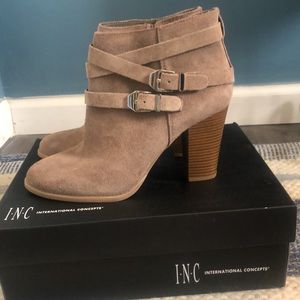 INC Jaydie taupe ankle boots